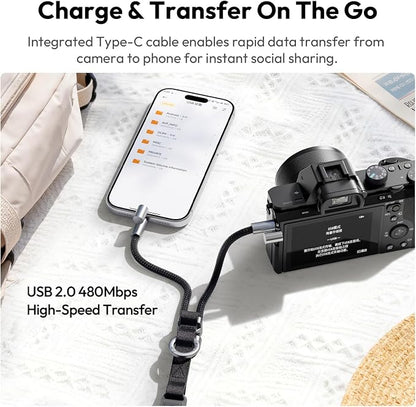 ULANZI YF01 Camera Strap with Built-in USB-C Data Cable, 3-in-1 Quick Release - Image 7