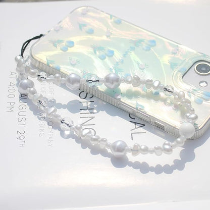 CMVFYL Beaded Camera Wrist Strap, Cute Phone Charms Strap, Pearl Bracelet Wrist - Image 4