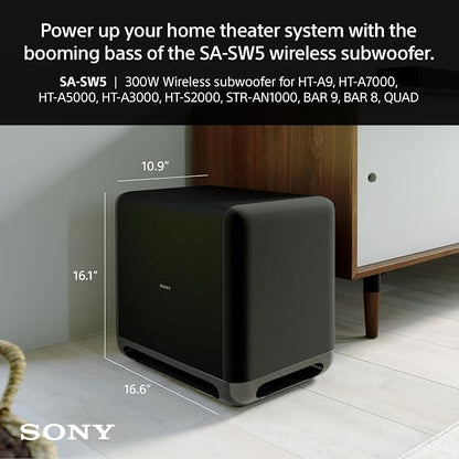 Sony BRAVIA Theater Bar 9 Sound Bar, SA-SW5 Wireless Subwoofer, and SA-RS5 - Image 5
