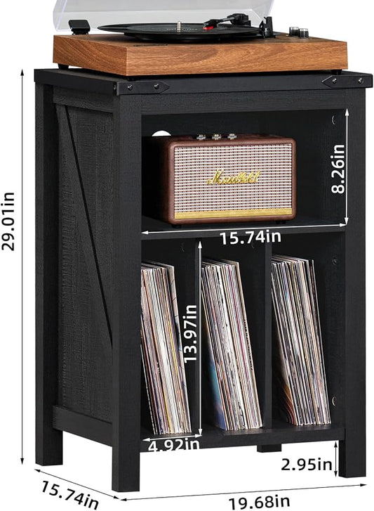 Record Player Stand with Vinyl Record Storage - Image 2