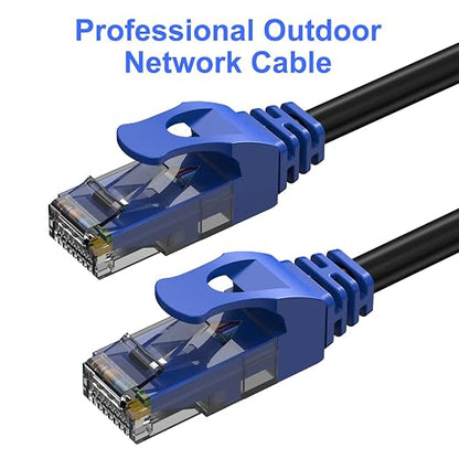 30FT Cat6 Outdoor Ethernet Cable, Heavy Duty Direct Burial, 24AWG CCA Patch Cord - Image 2