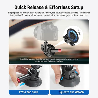 Neewer 3" Suction Cup Camera Mount Bracket - Image 4