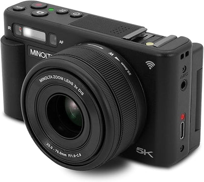 Minolta 72MP Digital Camera, 5K Ultra HD Video, 24-75mm Optical Zoom Lens by Minolta