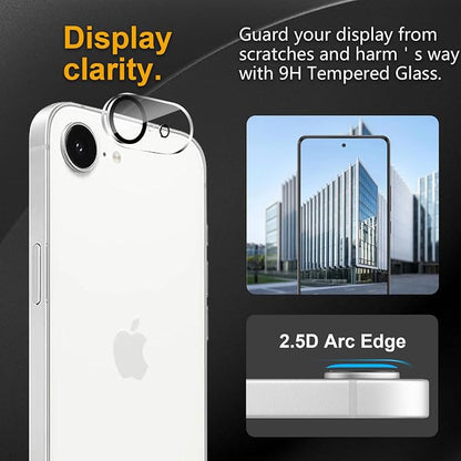 3 Pack Camera Lens Protector for iPhone 16e / iPhone 17e, Tempered Glass - Image 2