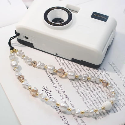 CMVFYL Beaded Camera Wrist Strap, Cute Phone Charms Strap, Pearl Bracelet Wrist - Image 3
