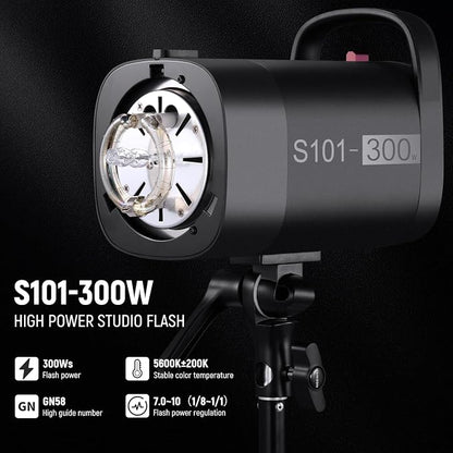 NEEWER 600Ws Studio Monolight Flash Light Kit: 2 Pack S101-300W 5600K Strobe - Image 2