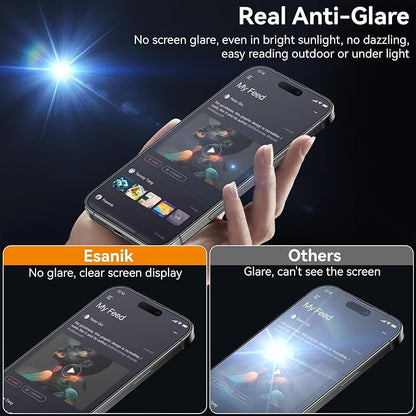 Esanik for iPhone 14 Pro Matte Glass Screen Protector Anti-Glare & - Image 3