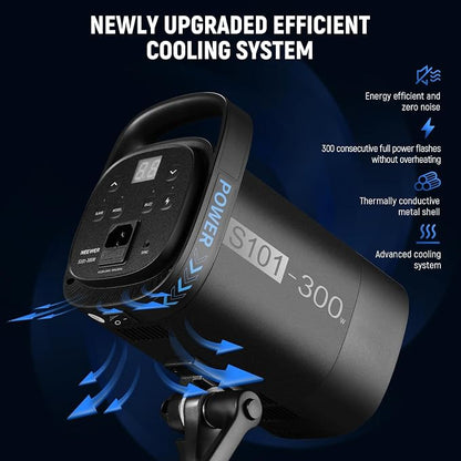 NEEWER 600Ws Studio Monolight Flash Light Kit: 2 Pack S101-300W 5600K Strobe - Image 5