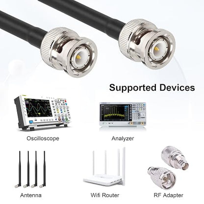 MOOKEERF 10FT RG58 50 ohm BNC Male to Male Coax Cable - Image 6