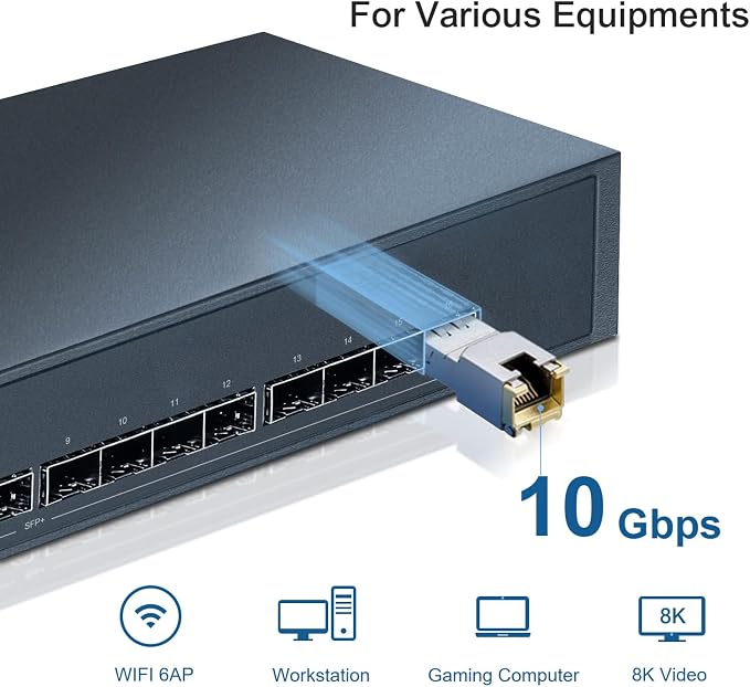 10GBASE-T SFP+ to RJ45 Transceiver, 10G Ethernet Copper Module, Optical SFP RJ - Image 6