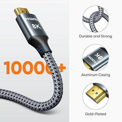 ARISKEEN 8K HDMI Cable 15 FT, 48Gbps High Speed HDMI 2.1 Cable, 8K 60Hz - Image 7