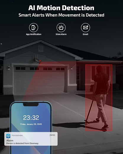 《130° Wide Angle & 4K Ultra HD》 Security Cameras Wireless Outdoor, Home WiFi - Image 7