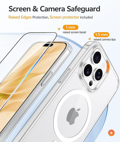 FNTCASE for iPhone 15 Pro Case: Anti Yellowing Transparent Clear Magnetic Phone - Image 4