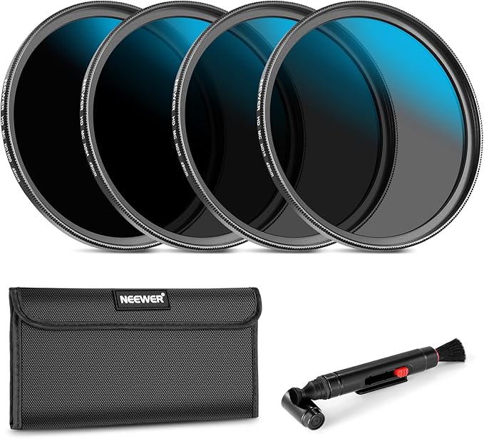 Neewer 49mm ND Lens Filter Set, ND16/ND32/ND64/ND1000, Lens Cleaning Pen by Neewer