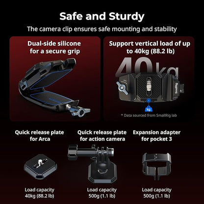 SMALLRIG Universal Three-in-One Camera Clip Kit, Quick Release System, Backpack - Image 5