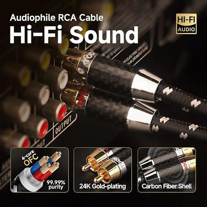 TODN Auidophile 2RCA Male to Male Stereo Audio Cable, OFC RCA Cables - Image 2