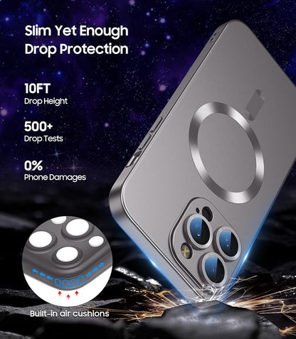 Magnetic for iPhone 15 Pro Case Slim Soft Silicone Bumper Shockproof Metallic - Image 4