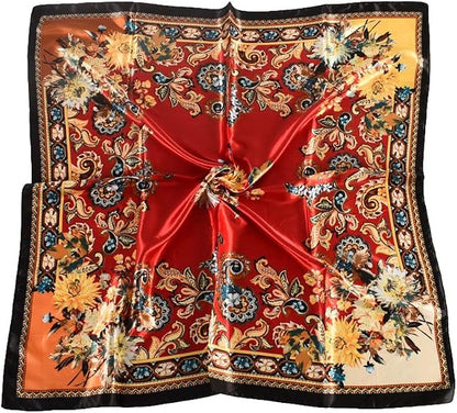 4Pcs Silk Head Scarves for Women Satin Hair Scarf 35”Large Square Bandana Silk - Image 2