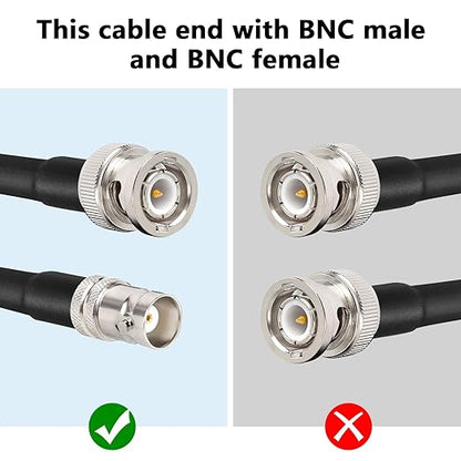 MOOKEERF BNC Male to BNC Female Coaxial Cable 50 ohm RG8X Coax Ultra Low Loss - Image 2