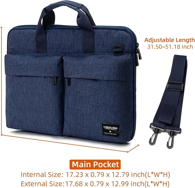 KINGSLONG Slim 17.3 inch Laptop Bag Sleeve Carrying Case - Image 5