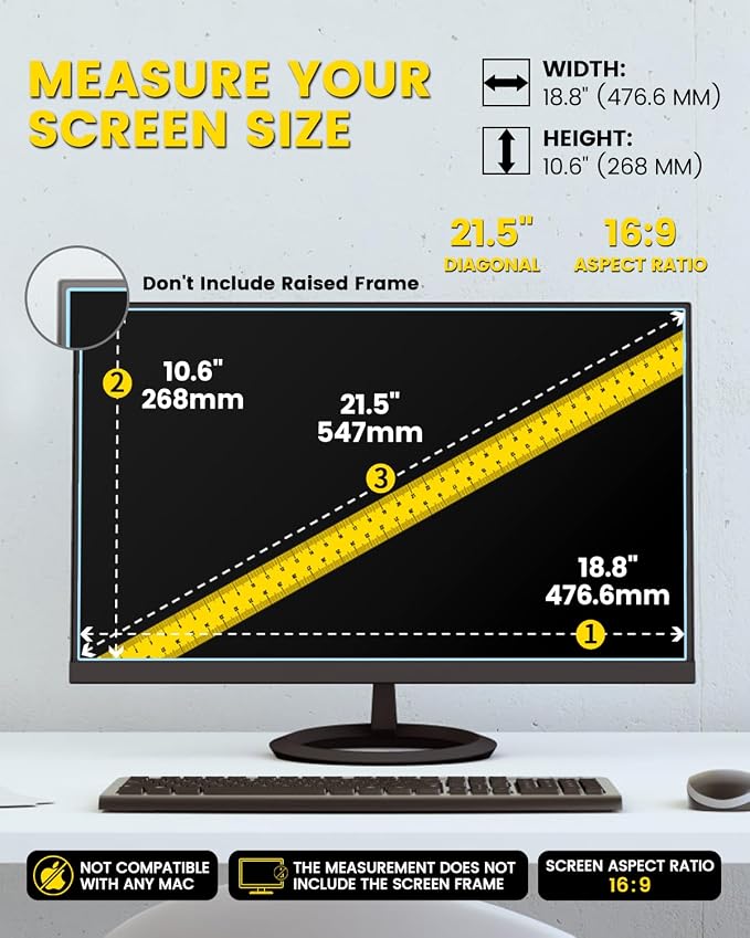 F FORITO 21.5 Inch 16:9 360°Privacy Screen Protector - Image 7