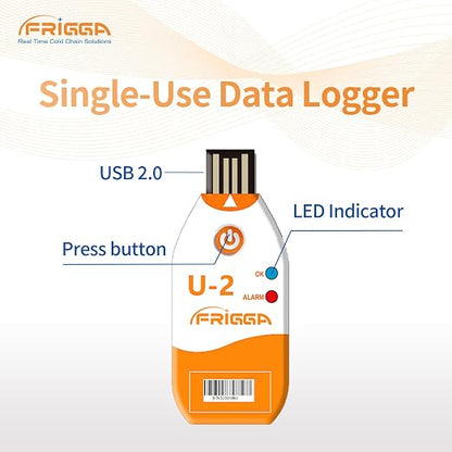 Frigga 5 Pack 100 Days USB Temperature Data Logger Single Use Temperature - Image 6