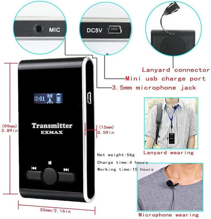 EXMAX® ATG-100T 195MHz Wireless Tour Guide System Simultaneous Translation - Image 6