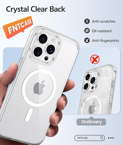 FNTCASE for iPhone 15 Pro Case: Anti Yellowing Transparent Clear Magnetic Phone - Image 6