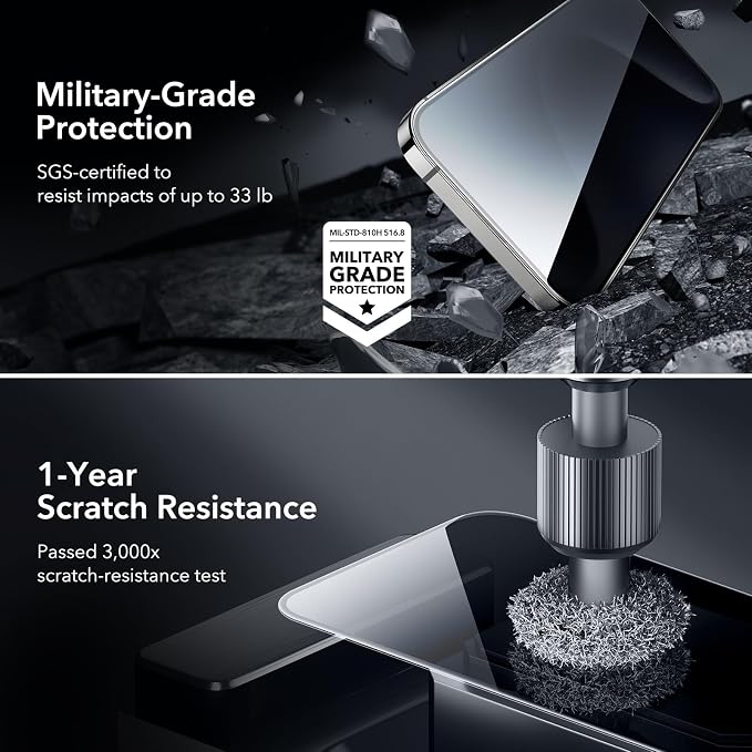 ESR 3+1 Pack for iPhone 15 Pro Max Privacy Screen Protector Set, Anti-spy - Image 5
