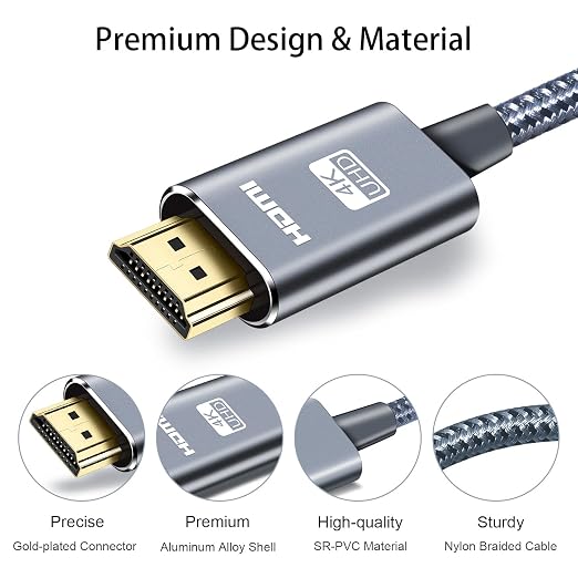 LEADSTAR HDMI Cable 4K 2 ft / 0.6m, High Speed HDMI 2.0 Cord Braided | 4K@60Hz - Image 9