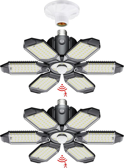 LED Garage Light Motion Sensor - 200W Deformable Garage Lights Ceiling LED by Craftersmark
