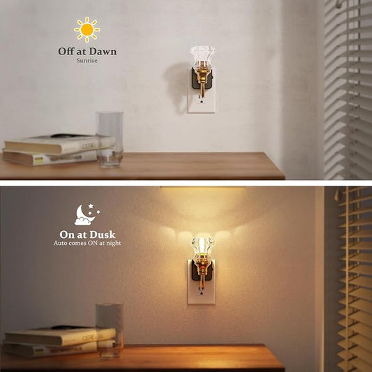 JandCase Night Light, Dimmable Floral Glass LED Nightlight, 0-100 LM Flower - Image 2