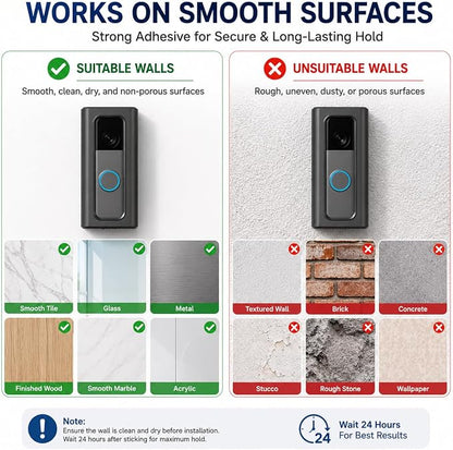 Adhesive Mount Compatible with Ring Battery Doorbell Pro/Plus No-Drill Mounting - Image 5