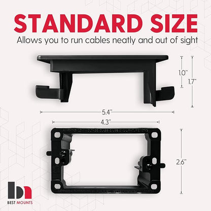 BestMounts - 1 Pack In Wall Cable Management Kit - Recessed Wall Plate Cable - Image 2