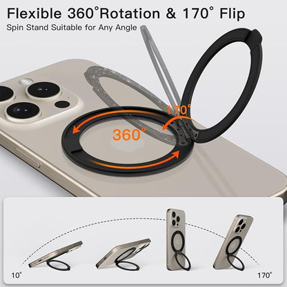COOLQO Upgraded Magnetic Phone Ring Holder Stand, Super Magnet Cell Phone Grip - Image 3
