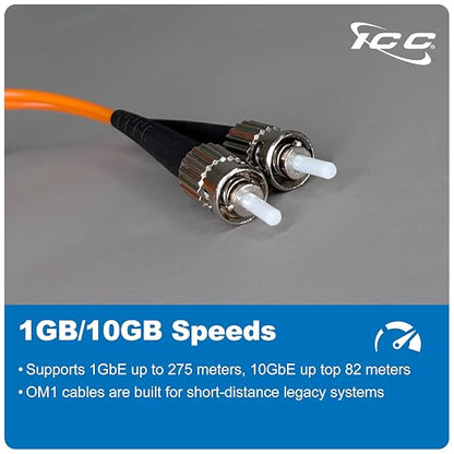 ICC SC to ST Duplex Multimode 62.5/125 Fiber Patch Cable, OFNR Riser, 2.0mm Zip - Image 3