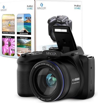 Minolta MN40Z 20MP Digital Camera – 40x Optical Zoom, 1080p FHD Video, 3.0" LCD - Image 7
