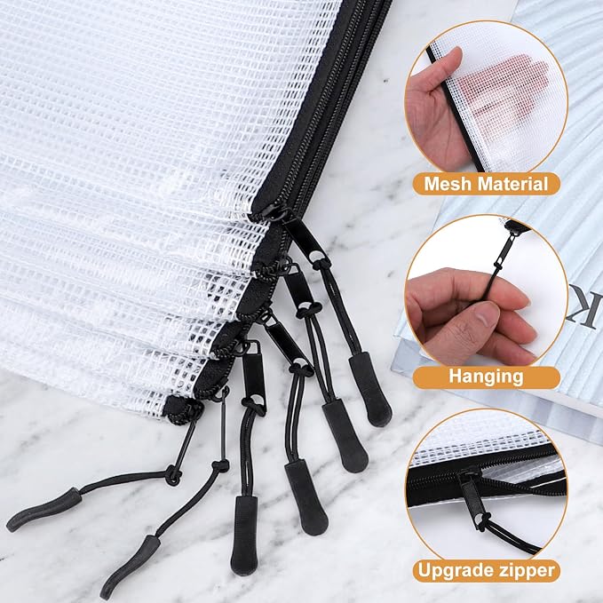 12pcs Mesh Zipper Pouch Puzzle Storage Bags A3 17x12 Inches Large File Bags - Image 3