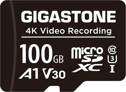GIGASTONE 100GB Micro SD Card, A1 V30 4K Video Recording, Compatible by Gigastone