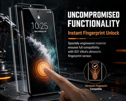 2 Pack Galaxy S21 Ultra Screen Protector, HD Clear Tempered Glass, 2 Pack - Image 9