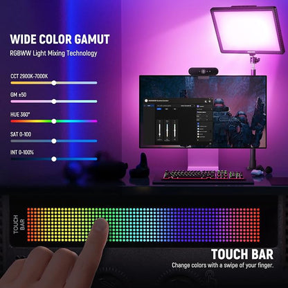 NEEWER GL1C RGB 15.5" Key Light, 48W Edge Lit Soft LED Video Panel Streaming - Image 4