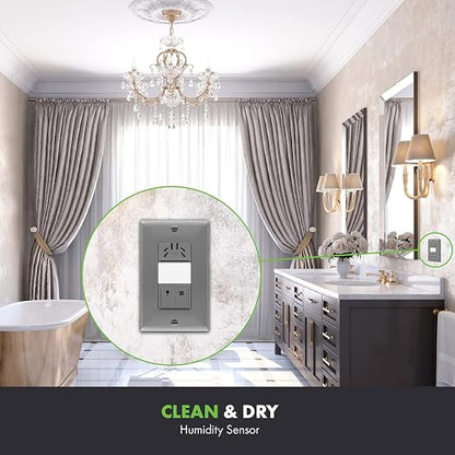 TOPGREENER Humidity Sensor Switch, Dual Tech Humidity PIR Motion Sensor Switch - Image 4