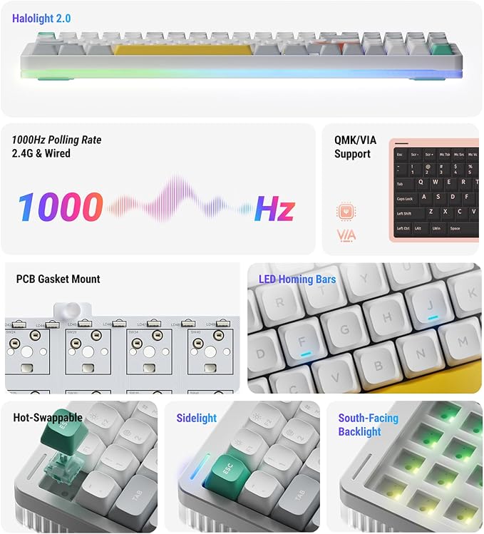 nuphy Halo96 V2 Wireless Keyboard, Gasket Structure, 96% Hot Swappable Gaming - Image 5