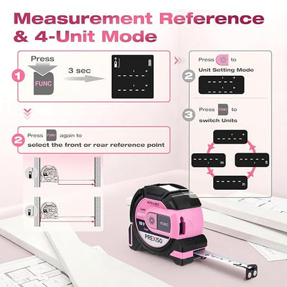 PREXISO 2-in-1 Laser Tape Measure- 215Ft Laser Measuring Tool & 16Ft Measuring - Image 5