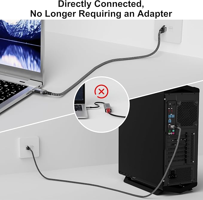 USB to Ethernet Cable 30 FT, 3.0 A Male to RJ45 Male Cord, Directly Connected - Image 2