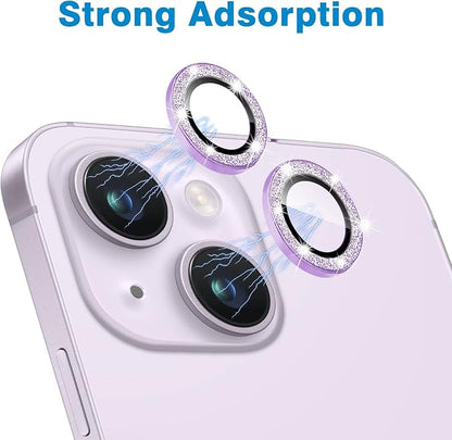Compatible with iPhone 15 & 15 Plus Camera Lens Protector, Bling Glitter - Image 4