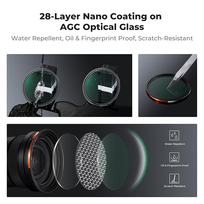K&F CONCEPT 95mm Magnetic 1s Swap 5-Pack: CPL + VND2-32 + Black Diffusion 1/4 + - Image 4