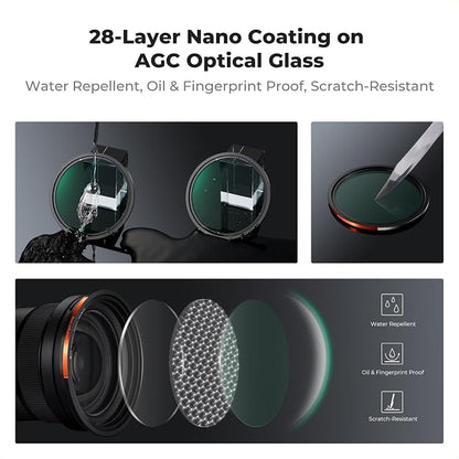 K&F CONCEPT 55mm Magnetic 1s Swap 5-Pack: CPL + VND2-32 + Black Diffusion 1/4 + - Image 4