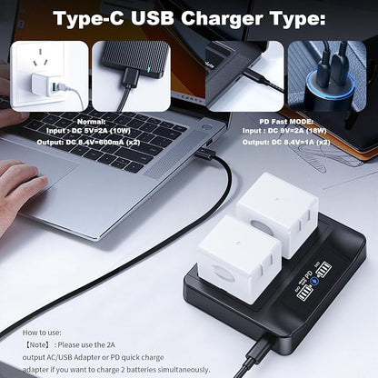 New 18W PD Fast Charging LCD USB Dual Battery Charging Station - Image 5