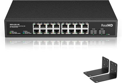 Real HD 16 Port 2.5Gb Unmanaged Ethernet Network Switch by RealHD